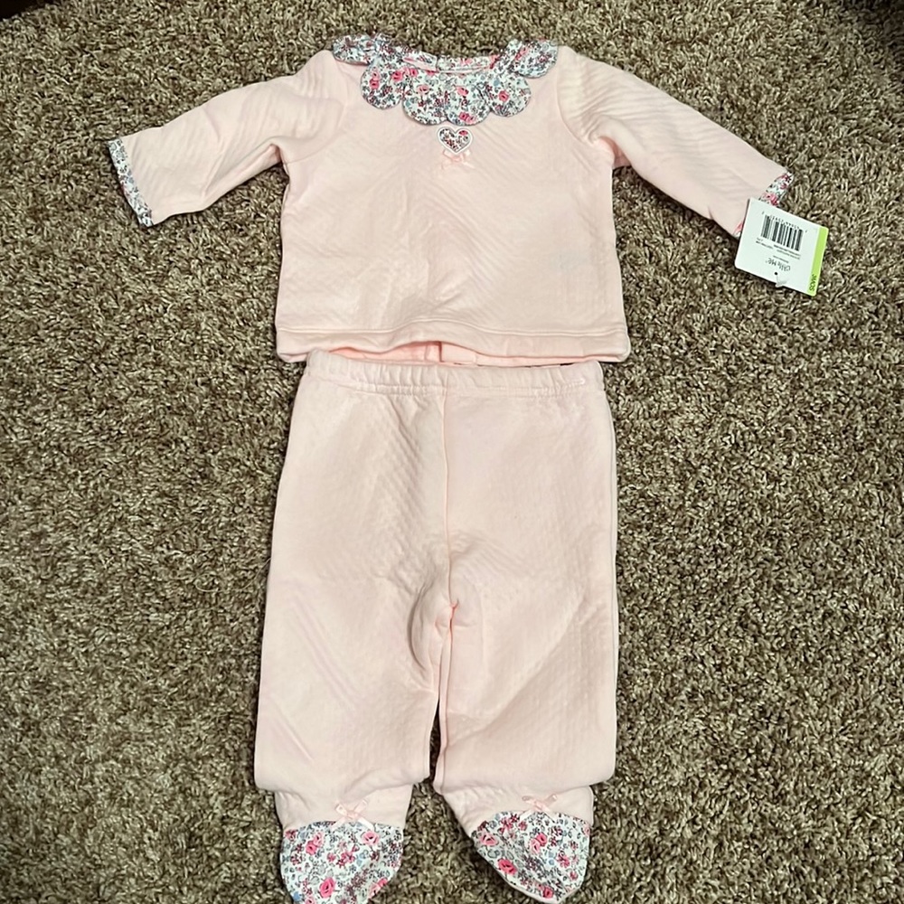 Little Me Quilted Pants Sets Light Pink